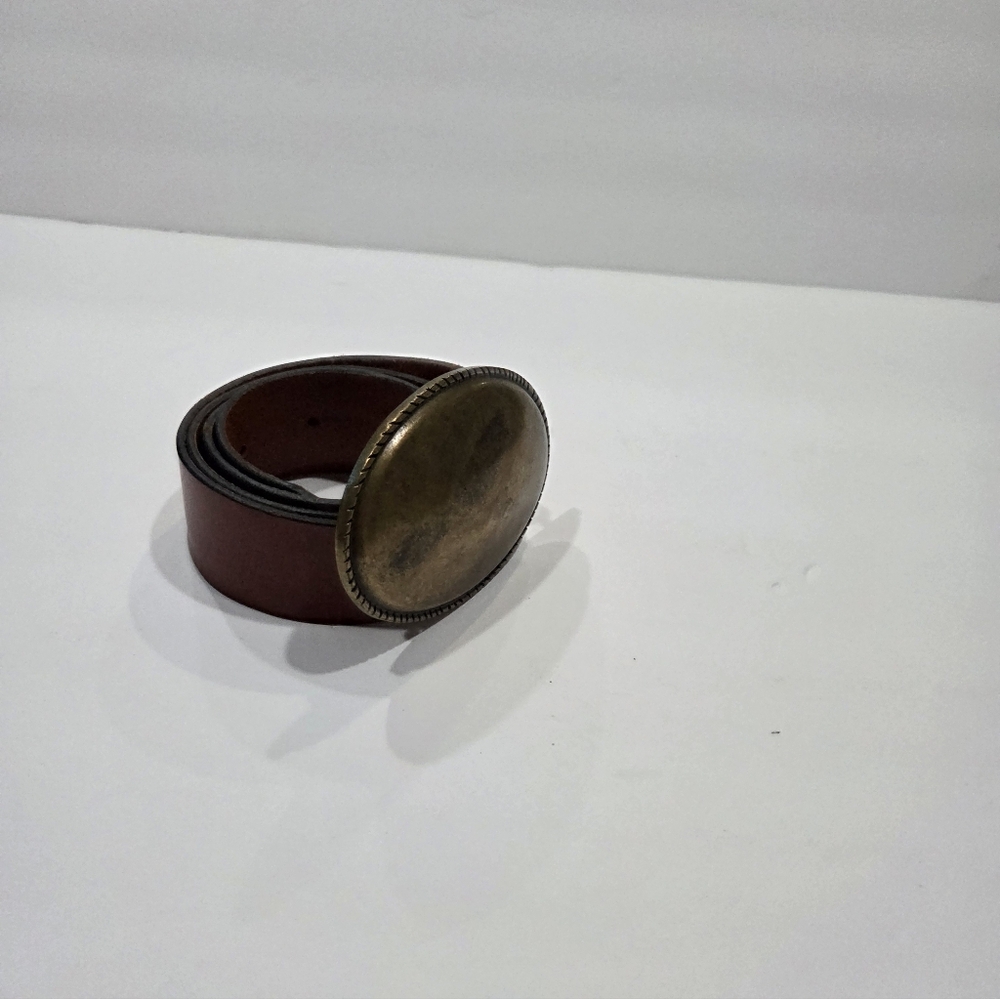 Divided Brown Leather Belt Sz.M